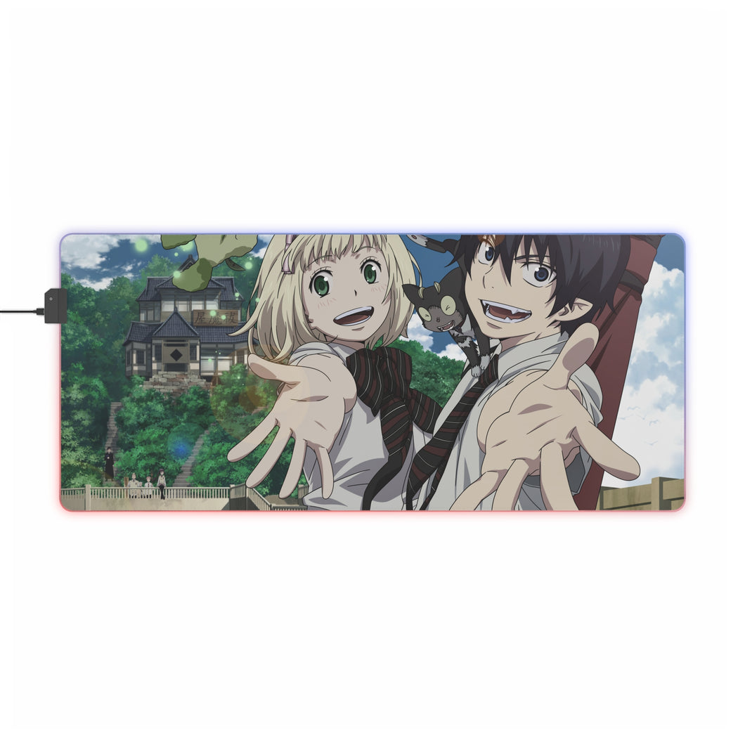 Blue Exorcist Rin Okumura, Kuro, Shiemi Moriyama RGB LED Mouse Pad (Desk Mat)