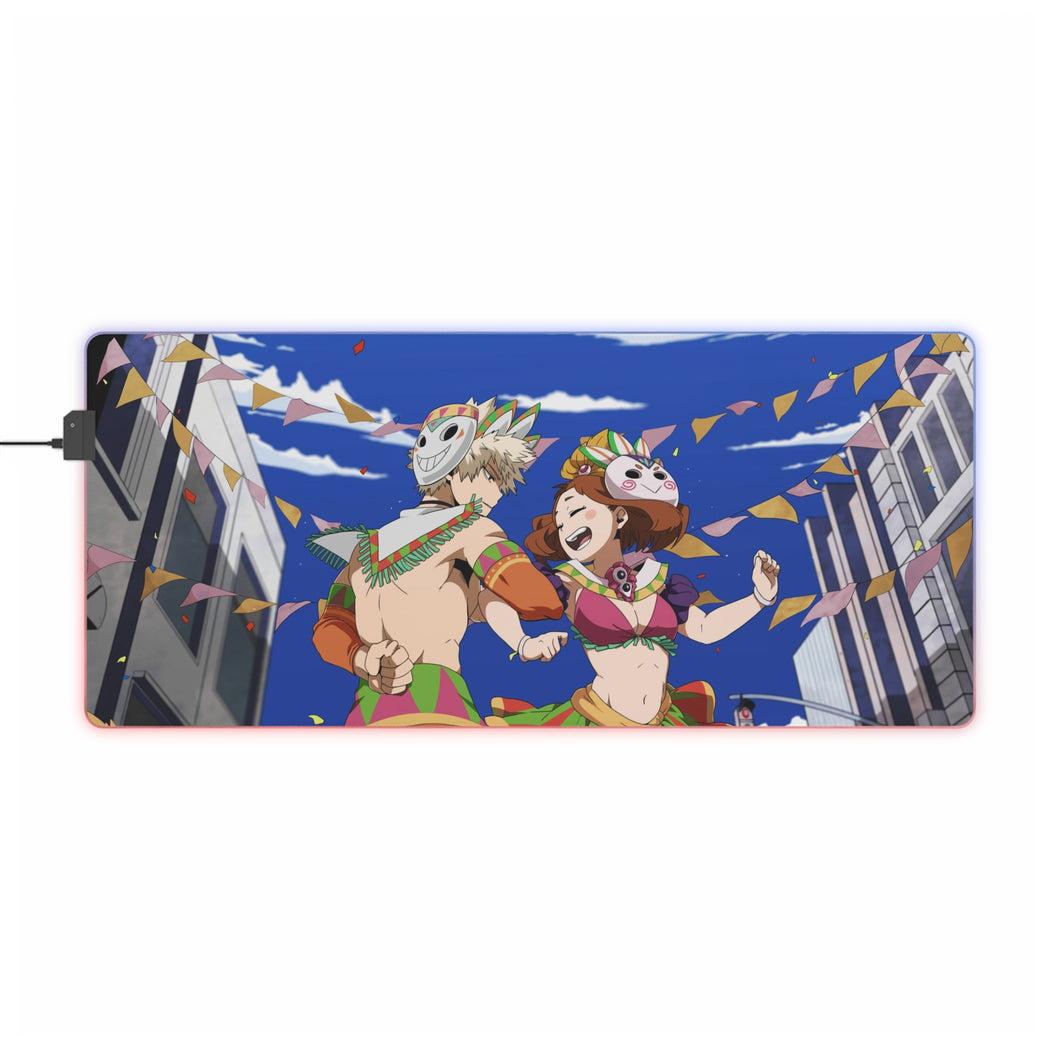 Katsuki Bakugou and Ochaco Uraraka RGB LED Mouse Pad (Desk Mat)