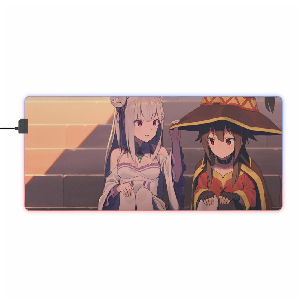 Tapis de souris LED RGB Anime Crossover (tapis de bureau)