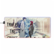 Load image into Gallery viewer, Makise Kurisu &amp; Rintarou Okabe RGB LED Mouse Pad (Desk Mat)
