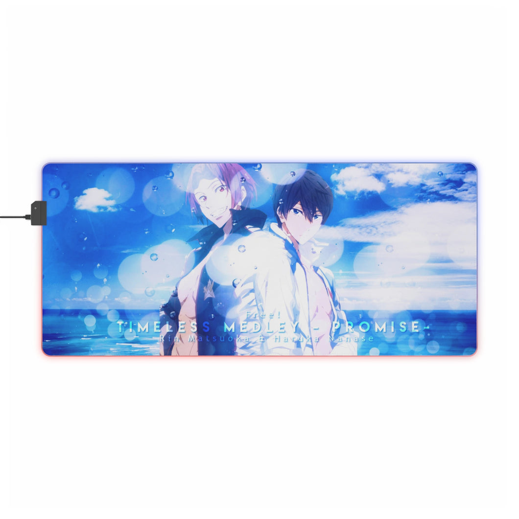 Gratuit ! Tapis de souris LED RVB Rin Matsuoka, Haruka Nanase (tapis de bureau)