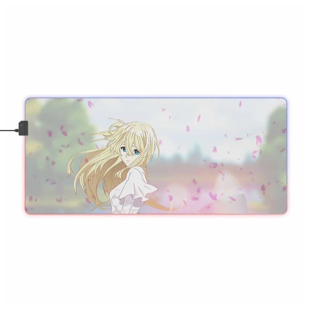 Tapis de souris LED RVB Violet Evergarden (tapis de bureau)