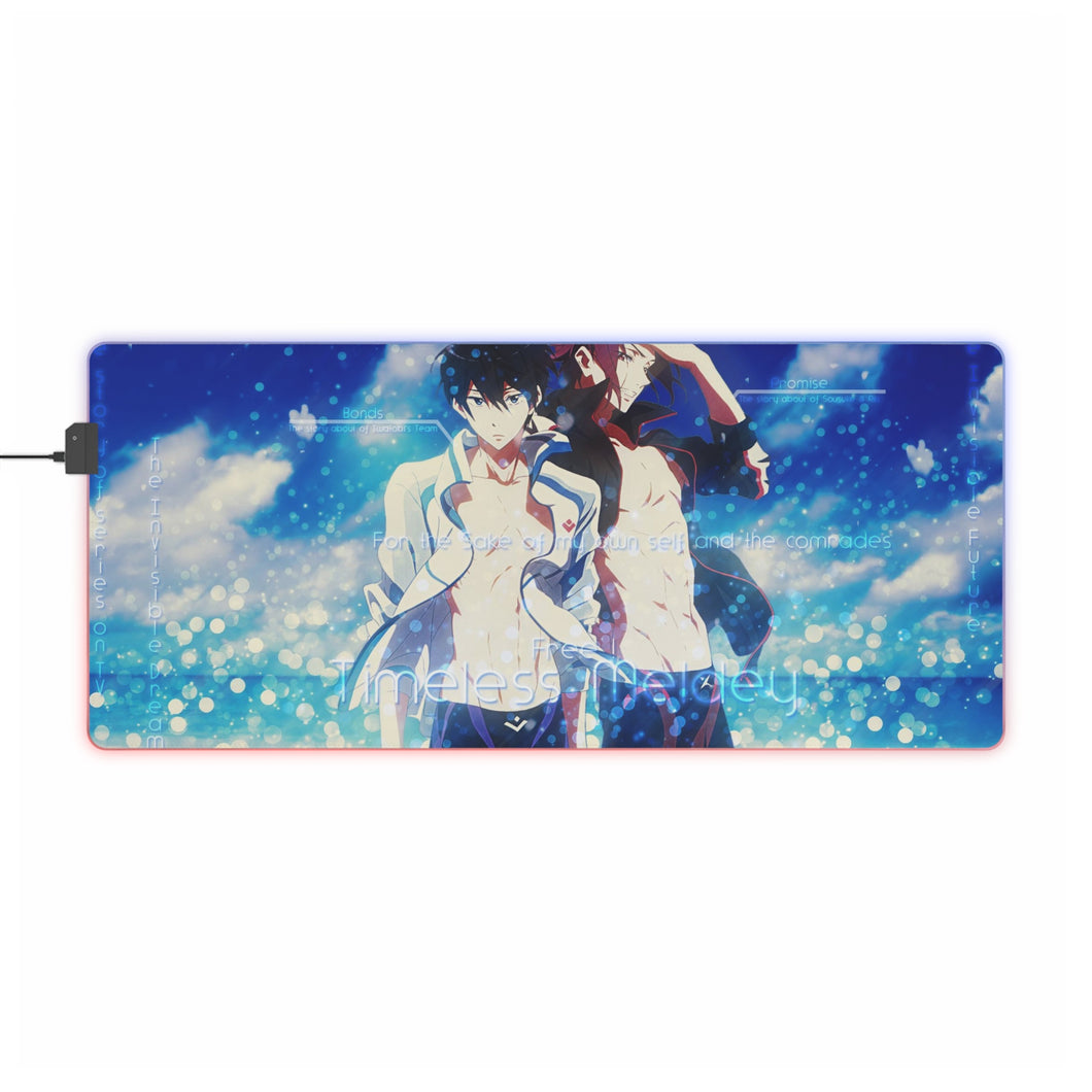 Free! Rin Matsuoka, Haruka Nanase RGB LED Mouse Pad (Desk Mat)