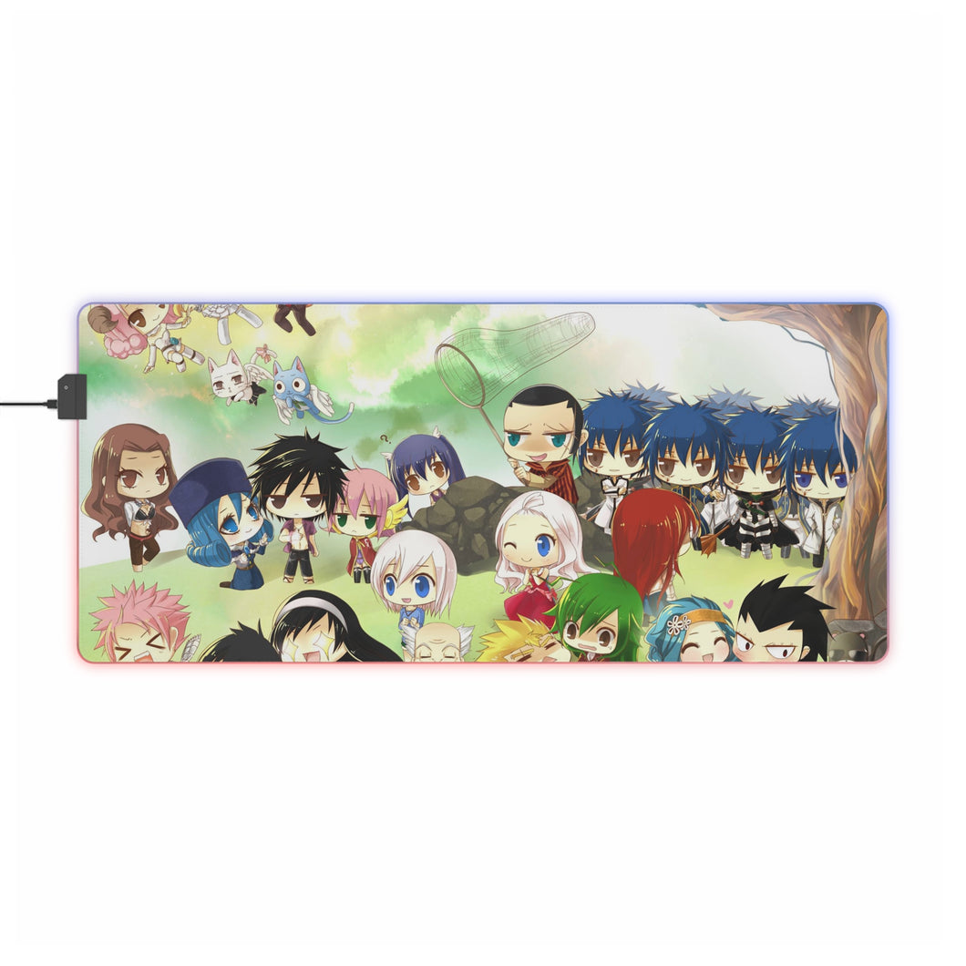 Tapis de souris LED RGB Fairy Tail Natsu Dragneel, Erza Scarlet, Lucy Heartfilia, Happy, Wendy Marvell (tapis de bureau)