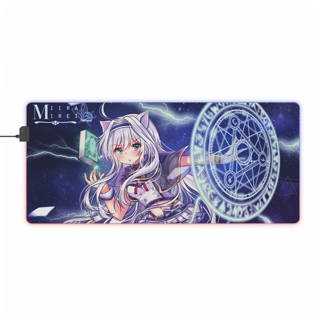 Rokudenashi Majutsu Koushi To Akashic Records Sixtine Fibel RGB LED Tapis de souris (Tapis de bureau)