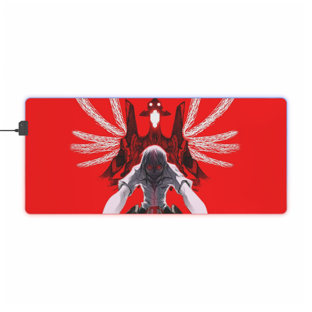 Tapis de souris LED RGB Anime Neon Genesis Evangelion (tapis de bureau)