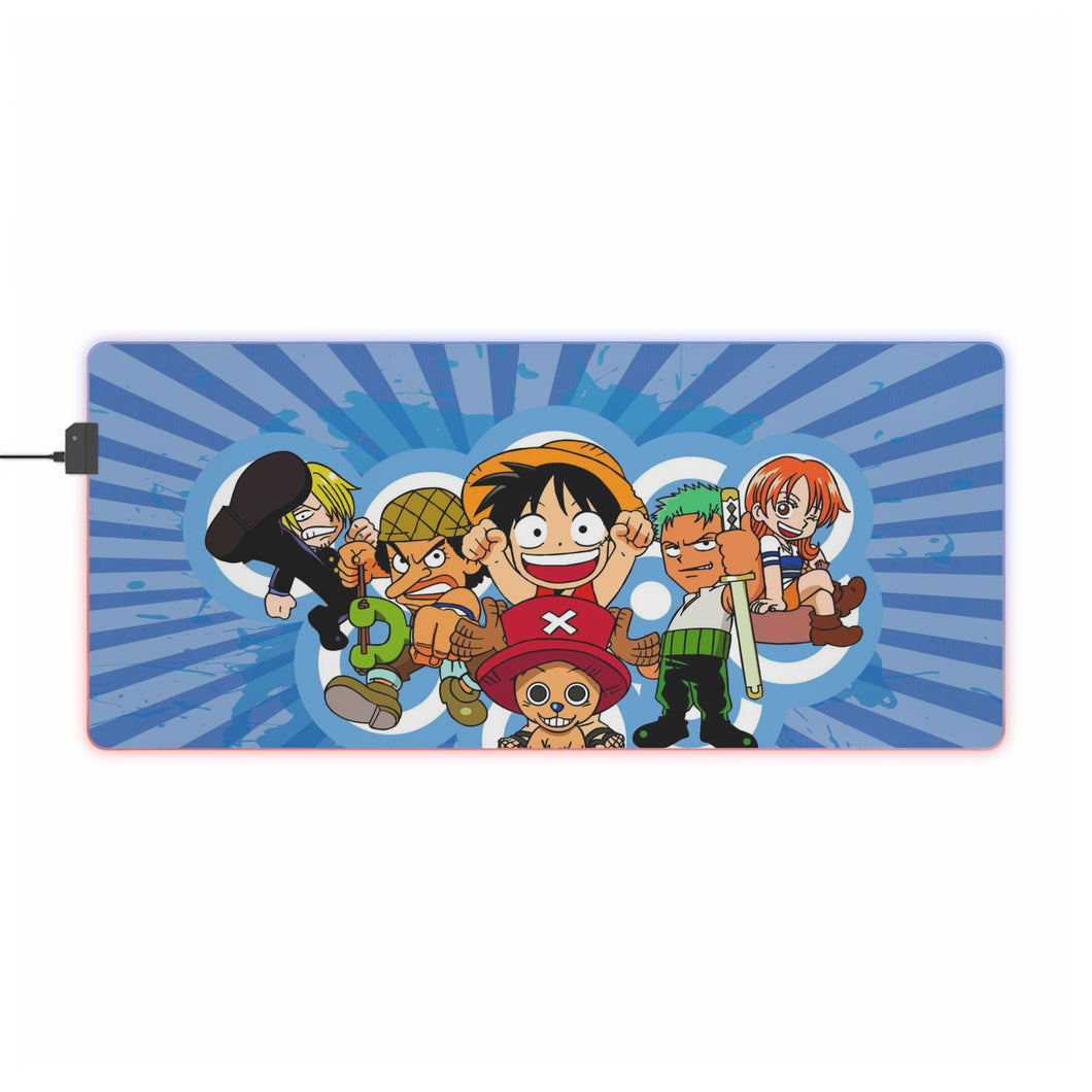 Tapis de souris LED RVB One Piece Monkey D. Luffy, Roronoa Zoro, Sanji, Tony Tony Chopper, Nami (tapis de bureau)