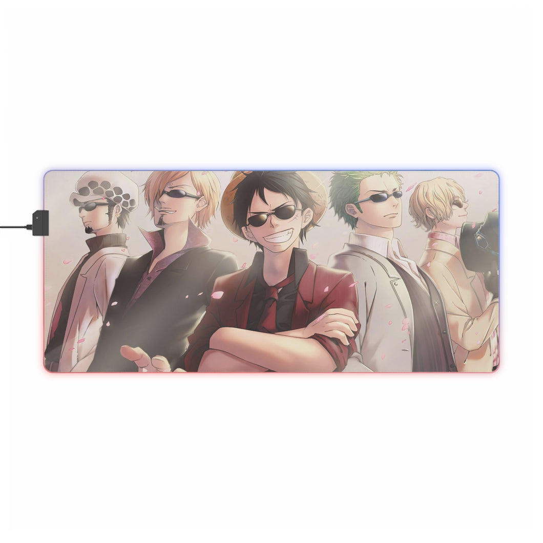 One Piece Monkey D. Luffy, Roronoa Zoro, Sanji RGB LED Mouse Pad (Desk Mat)