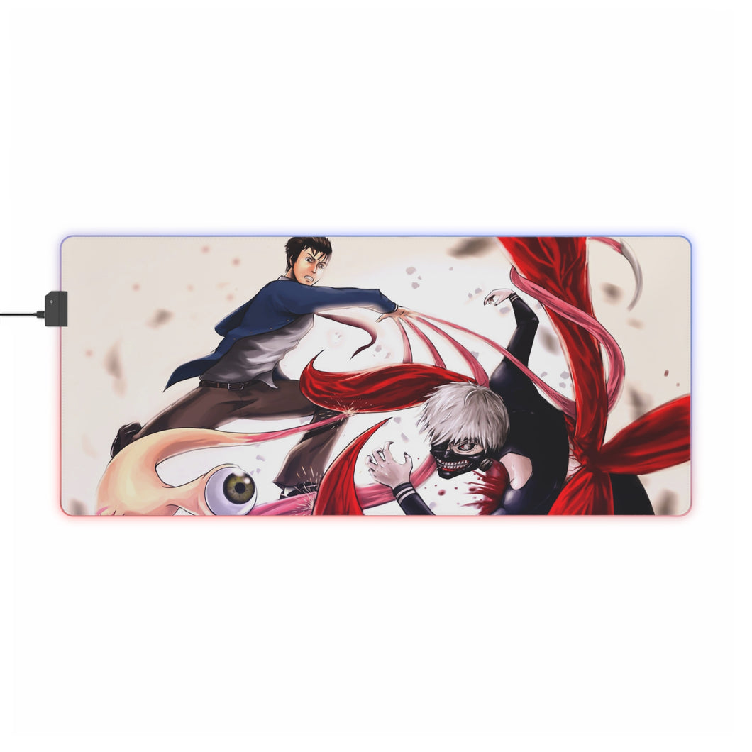 Tapis de souris LED RGB Shinichi VS Kaneki (tapis de bureau)