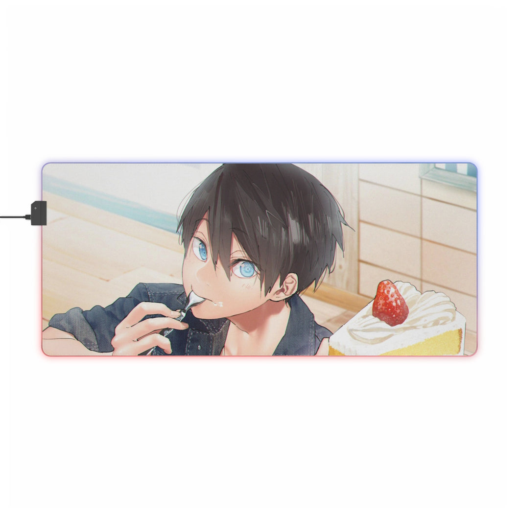 Gratuit ! Tapis de souris LED RVB Haruka Nanase (tapis de bureau)