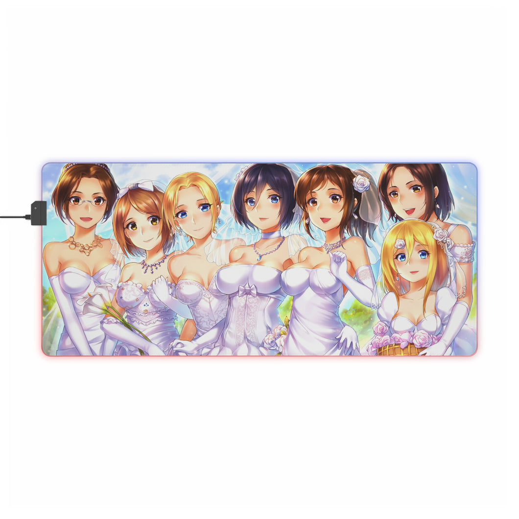 Attack on Titan girls wearing wedding dresses RGB LED Mouse Pad (Desk Mat)