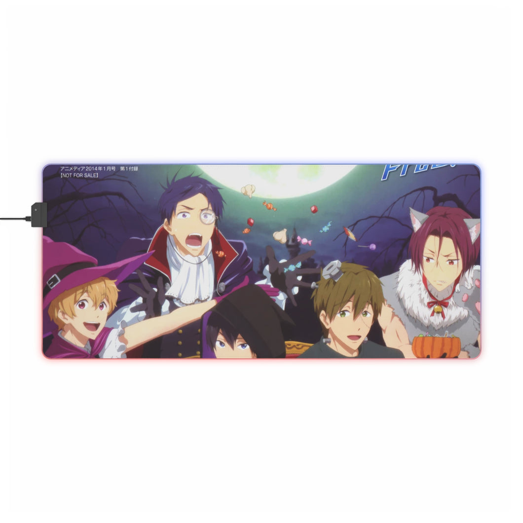 Gratuit! Rin Matsuoka, Makoto Tachibana, Haruka Nanase, Nagisa Hazuki RGB LED Tapis de souris (Tapis de bureau)