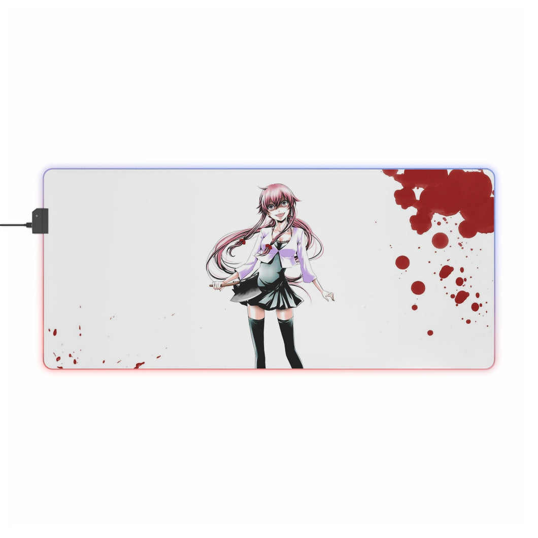 Tapis de souris LED RVB Mirai Nikki Yuno Gasai (tapis de bureau)