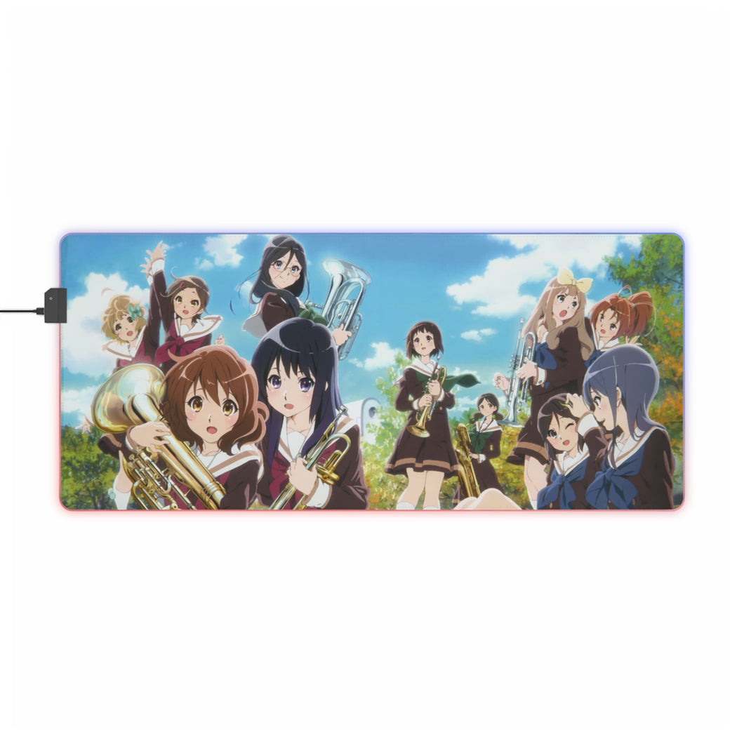 Son! Euphonium Kumiko Oumae, Reina Kousaka, Hazuki Katou, Sapphire Kawashima, Asuka Tanaka RGB LED Tapis de souris (Tapis de bureau)