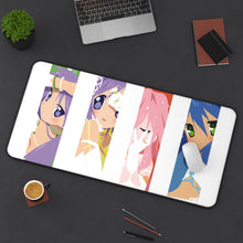 Load image into Gallery viewer, Lucky Star Konata Izumi, Kagami Hiiragi, Tsukasa Hiiragi, Miyuki Takara Mouse Pad (Desk Mat) On Desk
