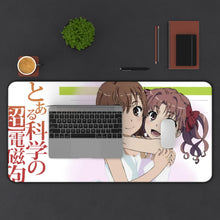 Cargar imagen en el visor de la galería, A Certain Scientific Railgun Mikoto Misaka, Kuroko Shirai Mouse Pad (Desk Mat) With Laptop
