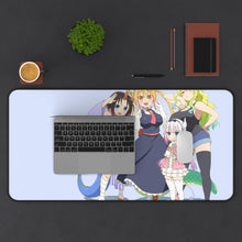 Cargar imagen en el visor de la galería, Miss Kobayashi&#39;s Dragon Maid Kanna Kamui, Elma, Kobayashi San Chi No Maid Dragon, Quetzalcoatl, Tohru Mouse Pad (Desk Mat) With Laptop
