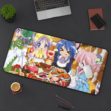 Load image into Gallery viewer, Lucky Star Konata Izumi, Kagami Hiiragi, Tsukasa Hiiragi, Miyuki Takara Mouse Pad (Desk Mat) On Desk
