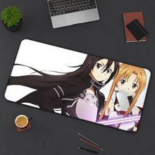 Cargar imagen en el visor de la galería, Sword Art Online Kazuto Kirigaya, Asuna Yuuki Mouse Pad (Desk Mat) On Desk
