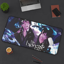 Load image into Gallery viewer, Rin and Yukio Okumura Mouse Pad (Desk Mat) On Desk
