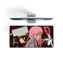 Load image into Gallery viewer, Mirai Nikki Yuno Gasai, Yukiteru Amano Mouse Pad (Desk Mat) On Desk
