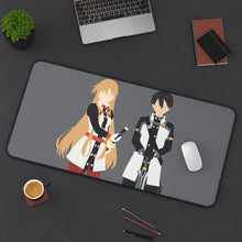 Cargar imagen en el visor de la galería, Sword Art Online Kazuto Kirigaya, Asuna Yuuki Mouse Pad (Desk Mat) On Desk
