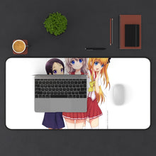 Load image into Gallery viewer, Charlotte Nao Tomori, Ayumi Otosaka, Yusa Kurobane Mouse Pad (Desk Mat) With Laptop
