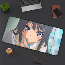 Charger l&#39;image dans la galerie, Sakurajima Mai Mouse Pad (Desk Mat) On Desk
