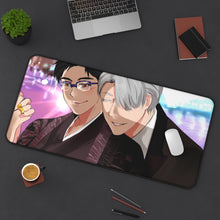 Load image into Gallery viewer, Yuri!!! On Ice Victor Nikiforov, Yuuri Katsuki Mouse Pad (Desk Mat) On Desk
