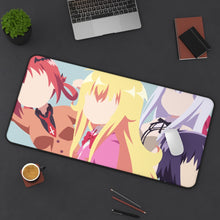 Load image into Gallery viewer, Gabriel DropOut Satanichia Kurumizawa Mcdowell, Gabriel Tenma White, Vignette Tsukinose April, Raphiel Shiraha Ainsworth Mouse Pad (Desk Mat) On Desk
