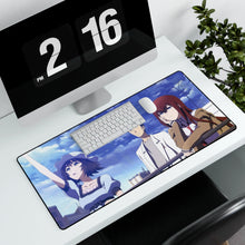 Load image into Gallery viewer, Mayuri, Kyouma &amp; Kurisu Mouse Pad (Desk Mat) With Laptop
