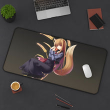 Load image into Gallery viewer, Holo the Wise Wolf Mouse Pad (Desk Mat) On Desk
