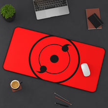 Cargar imagen en el visor de la galería, Double Tomoe Sharingan Mouse Pad (Desk Mat) On Desk
