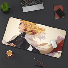 Load image into Gallery viewer, Kyojuro Rengoku Mouse Pad (Desk Mat) On Desk
