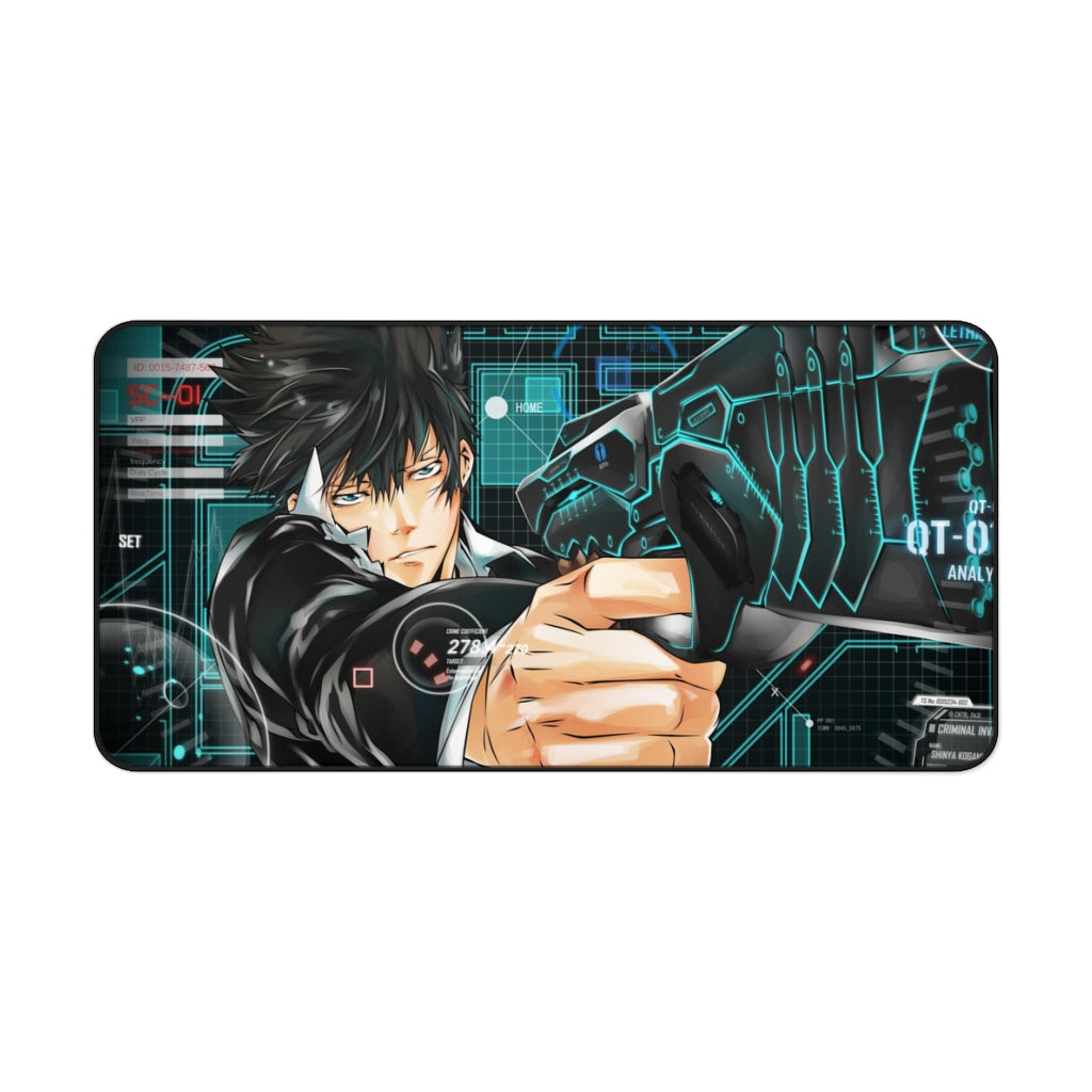 Shinya Kogami With his Dominator Mouse Pad (Desk Mat)