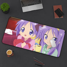 Load image into Gallery viewer, Lucky Star Kagami Hiiragi, Tsukasa Hiiragi Mouse Pad (Desk Mat) On Desk
