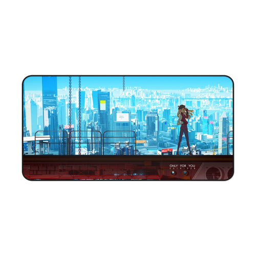 Asuka Langley Sohryu high above the city Mouse Pad (Desk Mat)