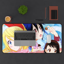 Cargar imagen en el visor de la galería, Nisekoi Chitoge Kirisaki, Kosaki Onodera, Seishirou Tsugumi Mouse Pad (Desk Mat) With Laptop
