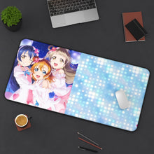 Load image into Gallery viewer, Love Live! Kotori Minami, Umi Sonoda, Honoka Kousaka Mouse Pad (Desk Mat) On Desk
