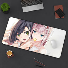 Load image into Gallery viewer, Zero Two and Ichigo Mouse Pad (Desk Mat) On Desk
