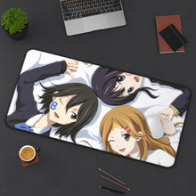 Load image into Gallery viewer, Kokoro Connect Himeko Inaba, Iori Nagase, Yui Kiriyama Mouse Pad (Desk Mat) On Desk
