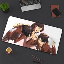 Cargar imagen en el visor de la galería, Eren Jäger,Mikasa Ackerman and Carla Yeager Mouse Pad (Desk Mat) On Desk
