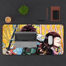 Cargar imagen en el visor de la galería, Tanjiro Kamado Nezuko Kamado Mouse Pad (Desk Mat) With Laptop
