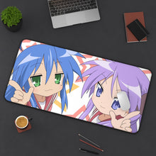 Cargar imagen en el visor de la galería, Lucky Star Konata Izumi, Kagami Hiiragi Mouse Pad (Desk Mat) On Desk
