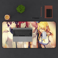 Charger l&#39;image dans la galerie, Fairy Tail Natsu Dragneel, Erza Scarlet, Gray Fullbuster, Lucy Heartfilia Mouse Pad (Desk Mat) With Laptop
