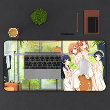 Load image into Gallery viewer, A Certain Scientific Railgun Mikoto Misaka, Kuroko Shirai, Ruiko Saten Mouse Pad (Desk Mat) With Laptop
