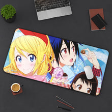 Load image into Gallery viewer, Nisekoi Chitoge Kirisaki, Kosaki Onodera, Seishirou Tsugumi Mouse Pad (Desk Mat) On Desk
