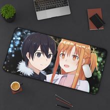 Cargar imagen en el visor de la galería, Sword Art Online Kazuto Kirigaya, Asuna Yuuki Mouse Pad (Desk Mat) On Desk
