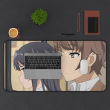 Load image into Gallery viewer, Couple in a Date Mouse Pad (Desk Mat) With Laptop
