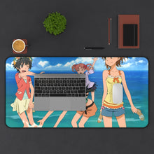 Load image into Gallery viewer, A Certain Scientific Railgun Mikoto Misaka, Kuroko Shirai, Ruiko Saten Mouse Pad (Desk Mat) With Laptop
